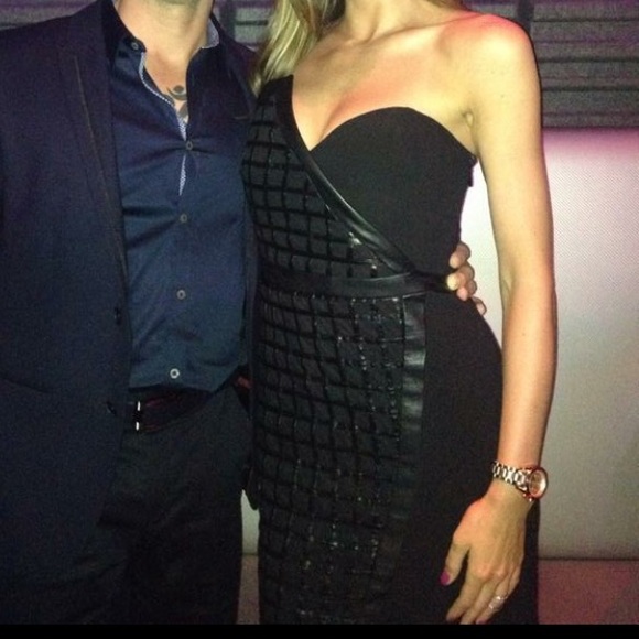 Lumier by Bariano Strapless Dress w/ leather - Picture 4 of 4